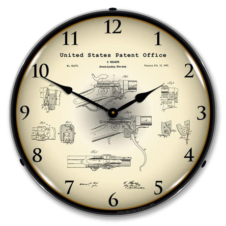 Sharps Breech Rifle 1867 Patent LED Clock-LED Clocks-Grease Monkey Garage