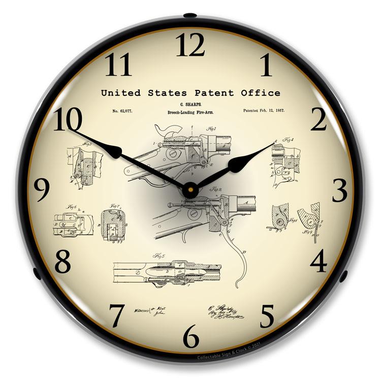 Sharps Breech Rifle 1867 Patent LED Clock-LED Clocks-Grease Monkey Garage