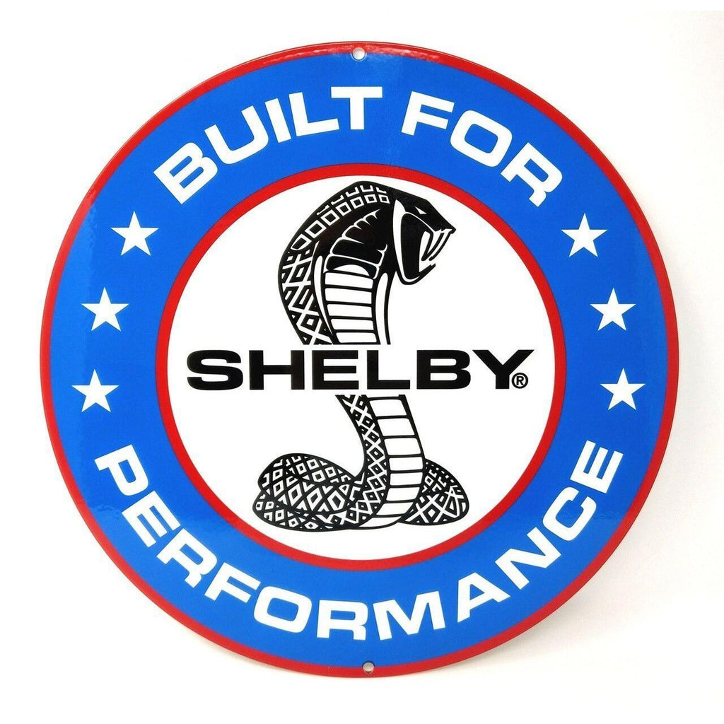 Shelby Built for Performance Metal Sign-Metal Signs-Grease Monkey Garage