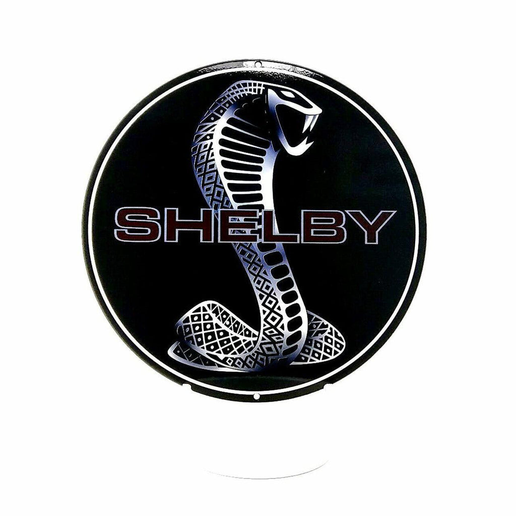 Shelby Cobra Black Metal Sign-Metal Signs-Grease Monkey Garage