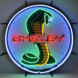 Shelby Cobra Circle Neon Sign with Backing-Neon Signs-Grease Monkey Garage