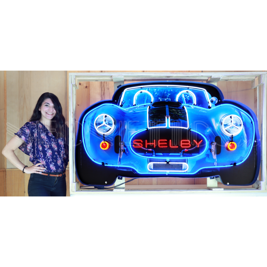 Shelby Cobra Grille Neon Sign in Steel Can-Neon Signs-Grease Monkey Garage
