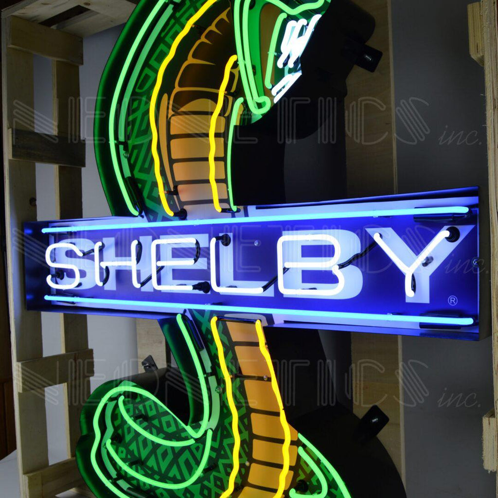 Shelby Cobra Shaped Neon Sign in Steel Can-Neon Signs-Grease Monkey Garage