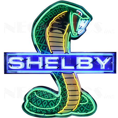 Shelby Cobra Shaped Neon Sign in Steel Can-Neon Signs-Grease Monkey Garage