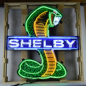 Shelby Cobra Shaped Neon Sign in Steel Can-Neon Signs-Grease Monkey Garage