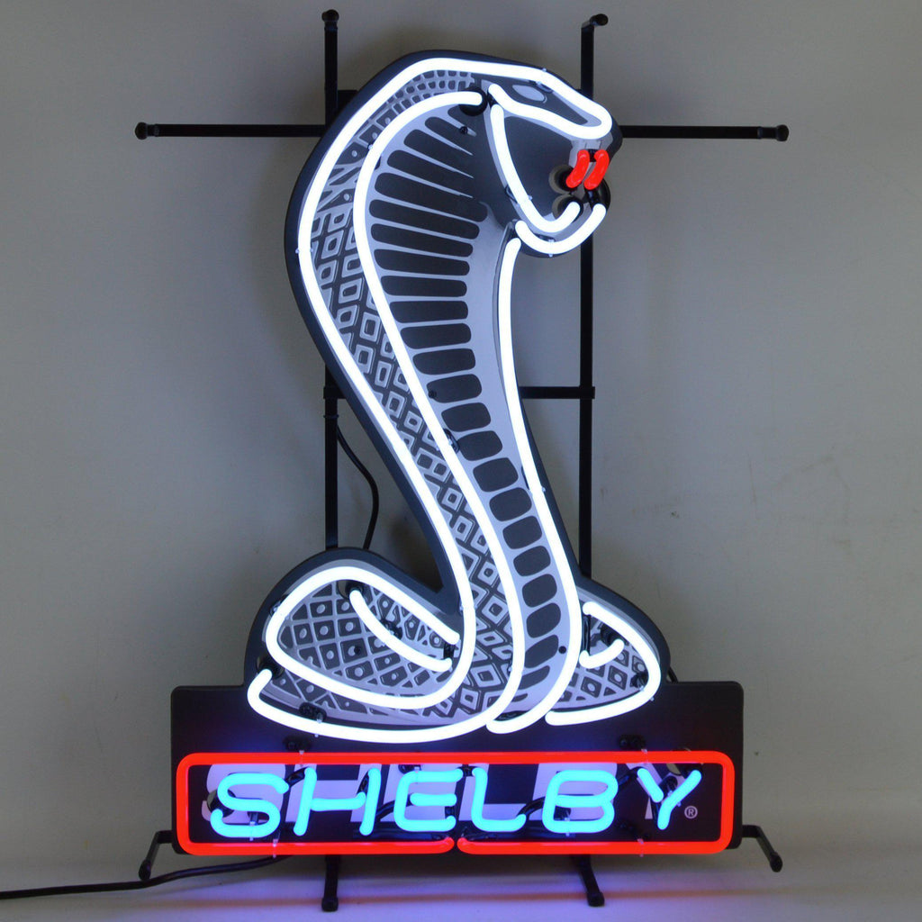 Shelby Cobra Shaped emblem Neon Sign with Backing-Neon Signs-Grease Monkey Garage