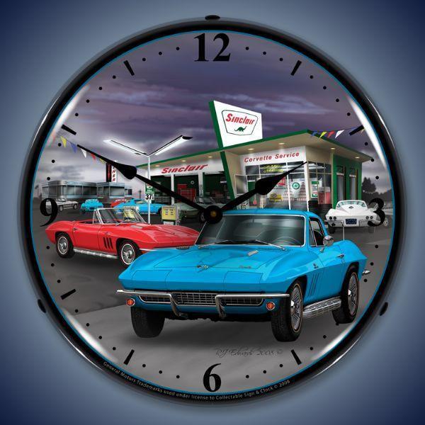 Sinclair Corvette Backlit LED Clock-LED Clocks-Grease Monkey Garage