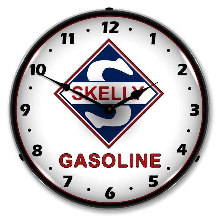 Skelly Gas Backlit LED Clock-LED Clocks-Grease Monkey Garage