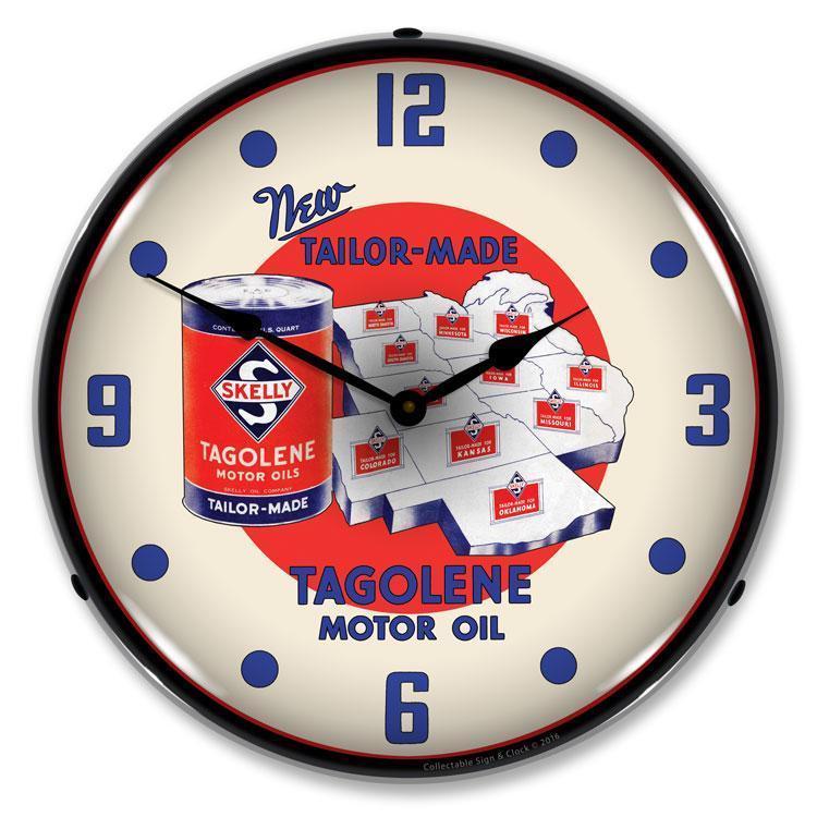Skelly Motor Oil Backlit LED Clock-LED Clocks-Grease Monkey Garage