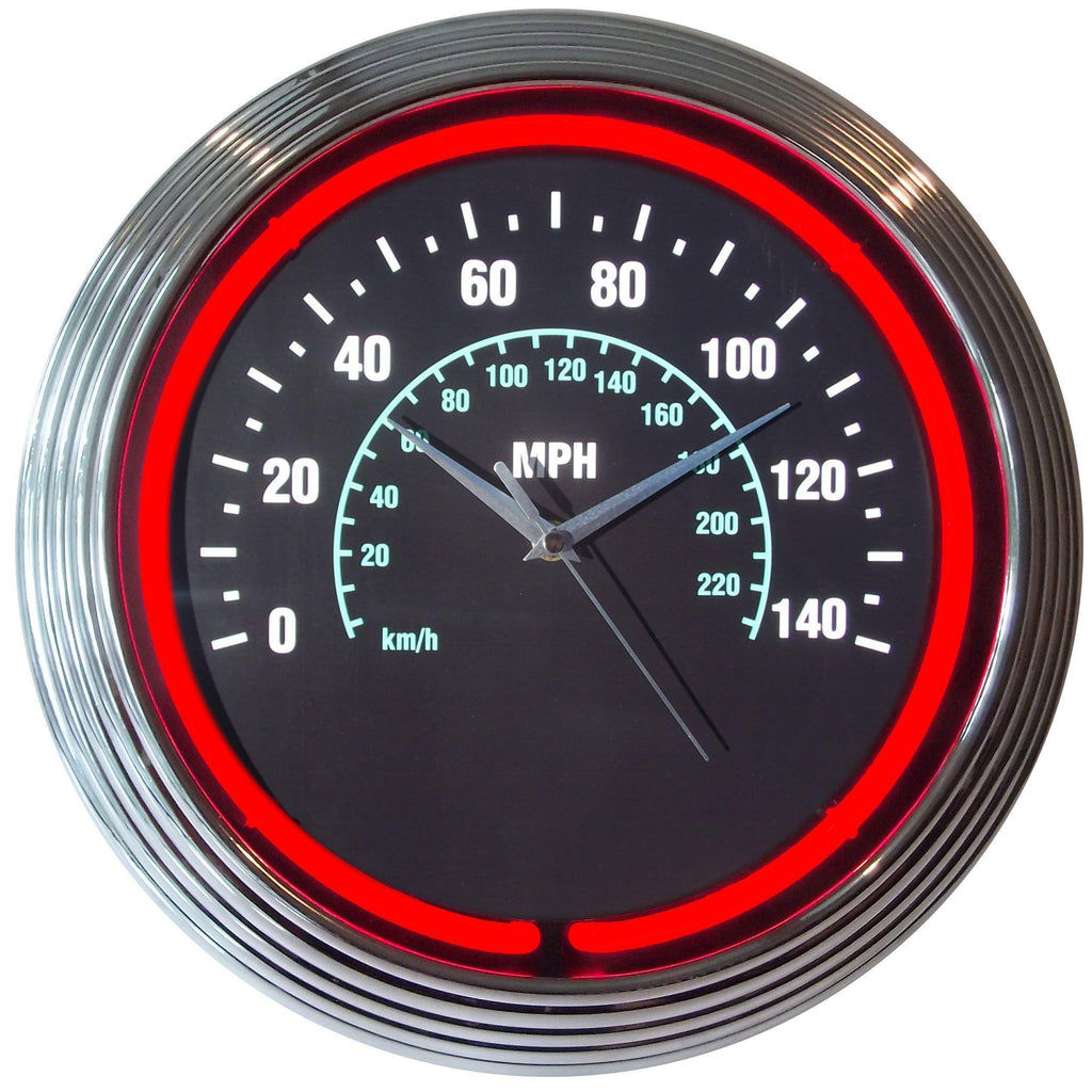 Speedometer Neon Clock-Clocks-Grease Monkey Garage