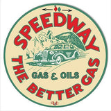 Speedway Gas & Oil Metal Sign-Metal Signs-Grease Monkey Garage