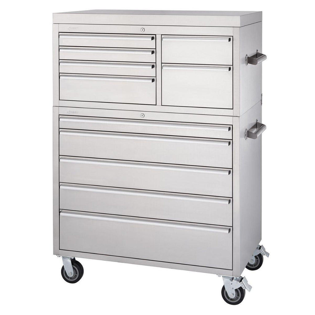 Stainless Steel Tool Chest Combo 43" x 25"-Grease Monkey Garage