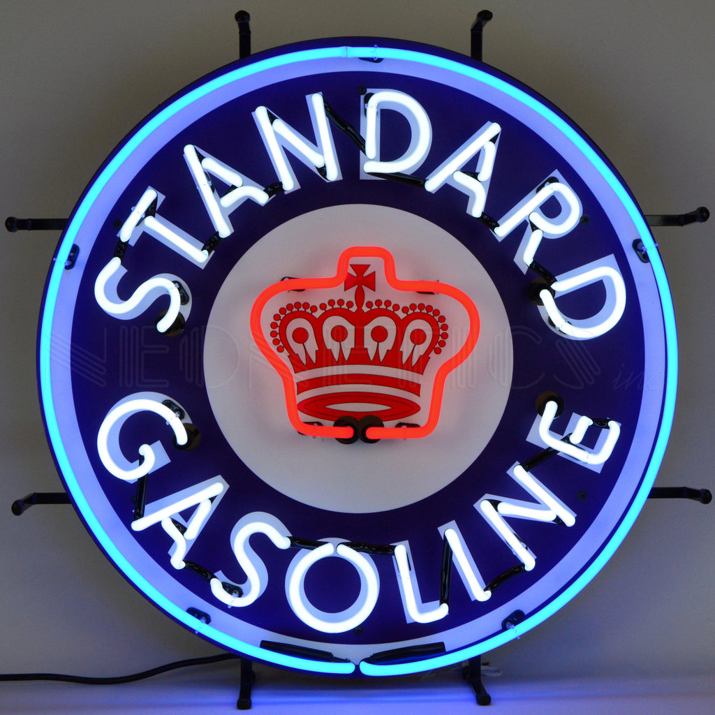 Standard Gasoline Neon Sign with Backing-Neon Signs-Grease Monkey Garage