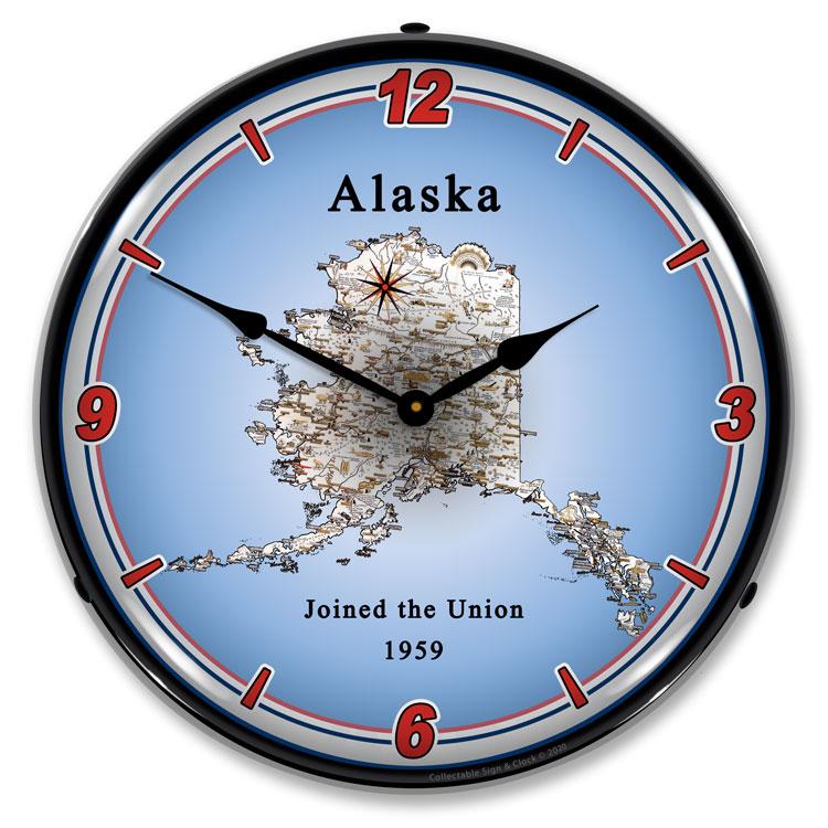 State of Alaska LED Clock-LED Clocks-Grease Monkey Garage