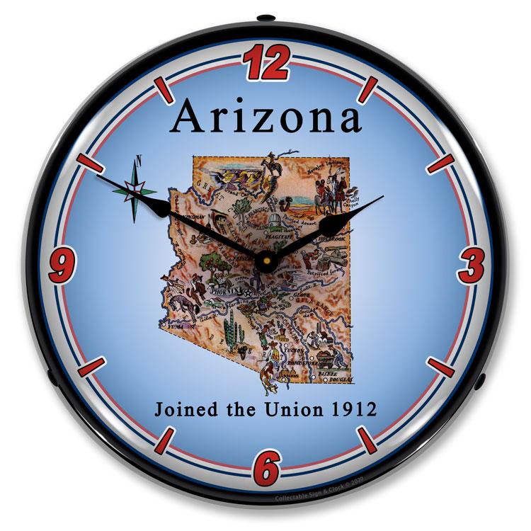 State of Arizona LED Clock-LED Clocks-Grease Monkey Garage