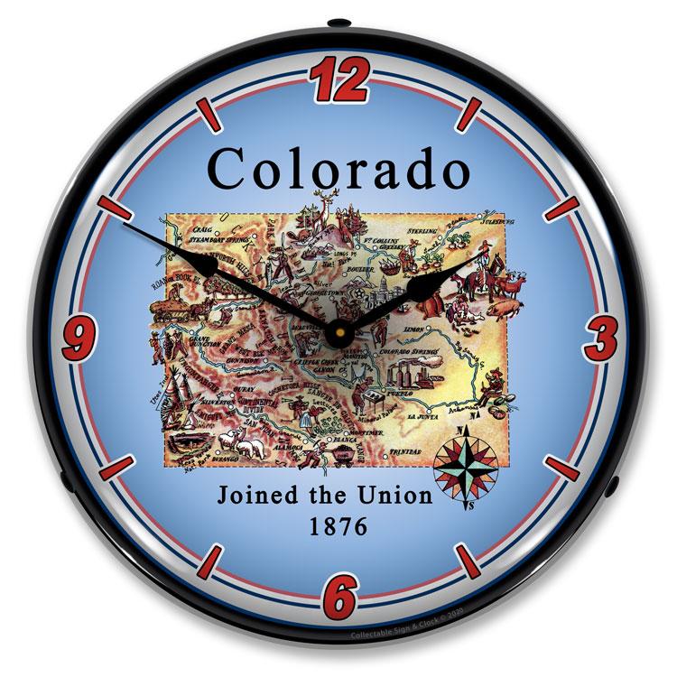 State of Colorado LED Clock-LED Clocks-Grease Monkey Garage