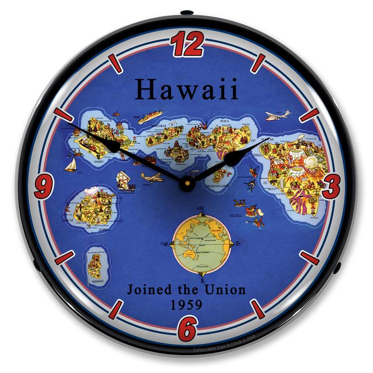 State of Hawaii LED Clock-LED Clocks-Grease Monkey Garage