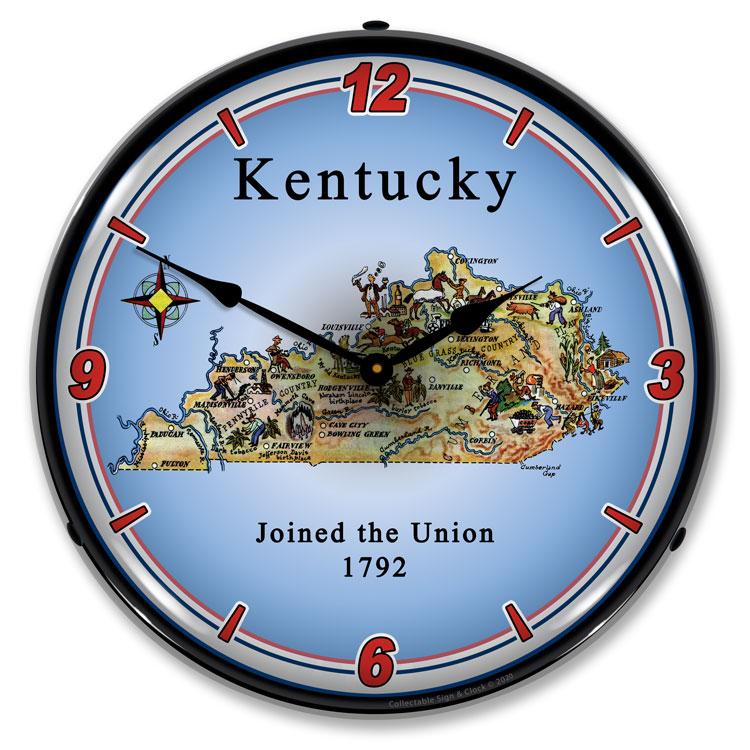 State of Kentucky LED Clock-LED Clocks-Grease Monkey Garage