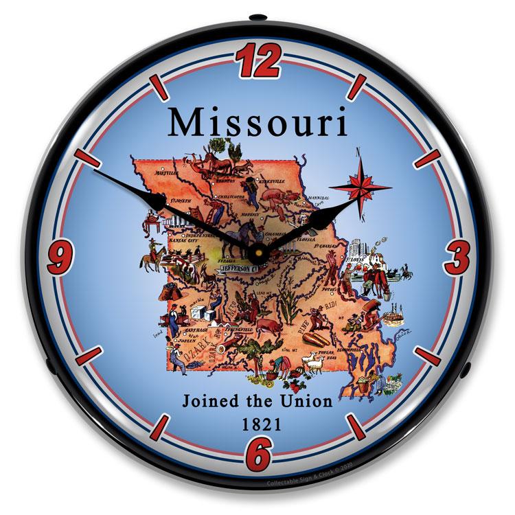 State of Missouri LED Clock-LED Clocks-Grease Monkey Garage