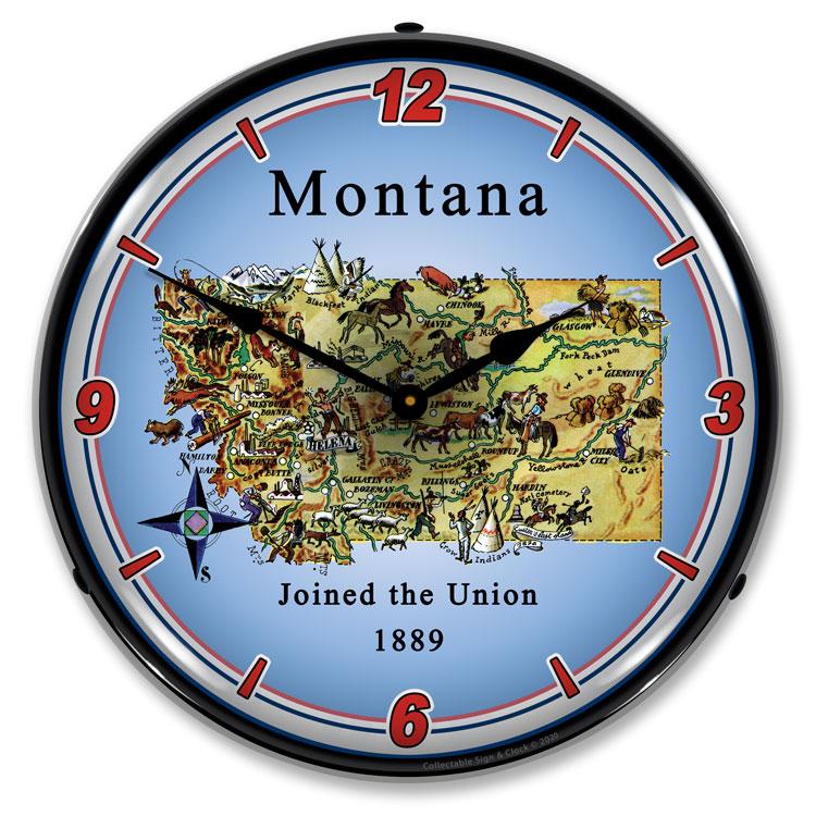 State of Montana LED Clock-LED Clocks-Grease Monkey Garage