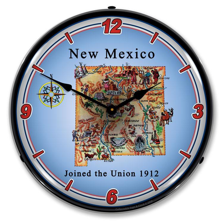 State of New Mexico LED Clock-LED Clocks-Grease Monkey Garage