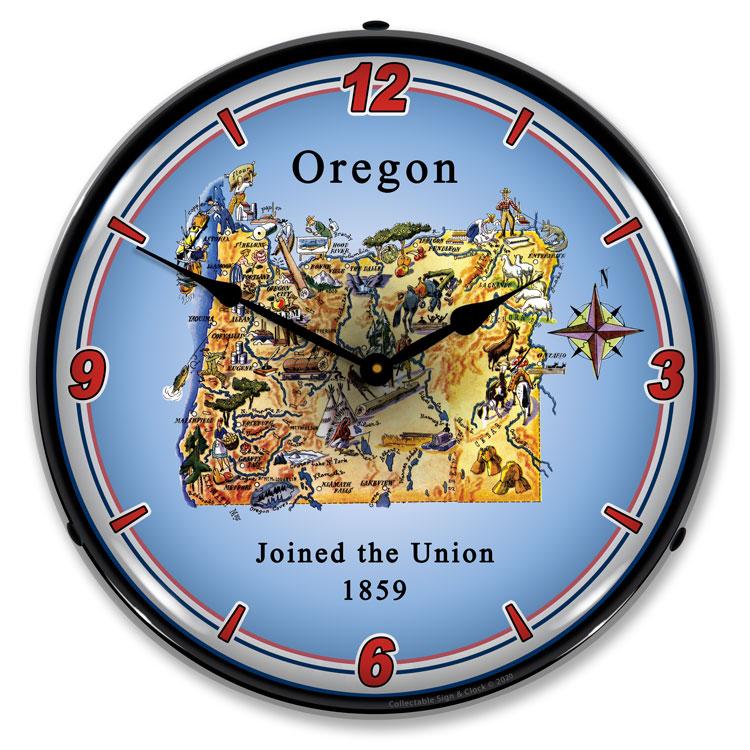 State of Oregon LED Clock-LED Clocks-Grease Monkey Garage