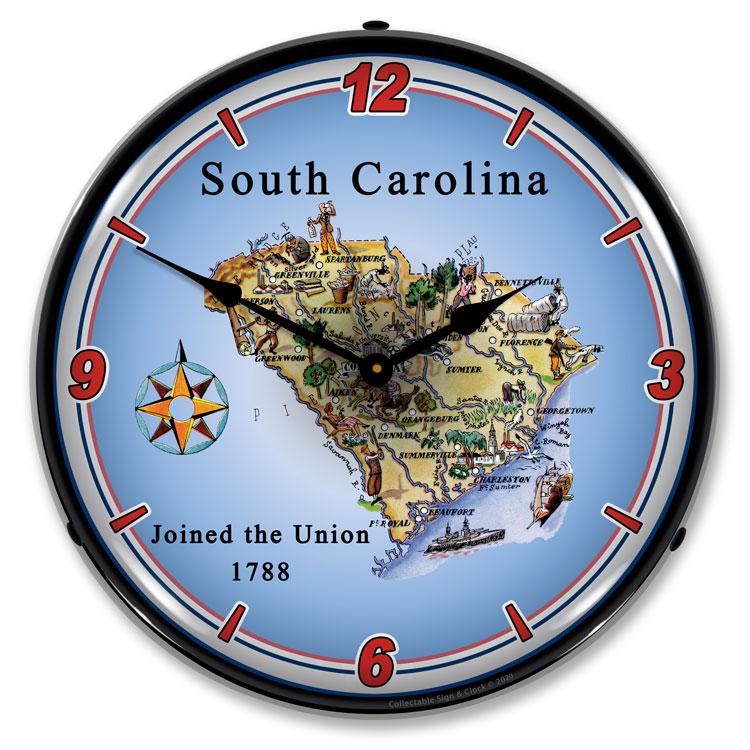 State of South Carolina LED Clock-LED Clocks-Grease Monkey Garage
