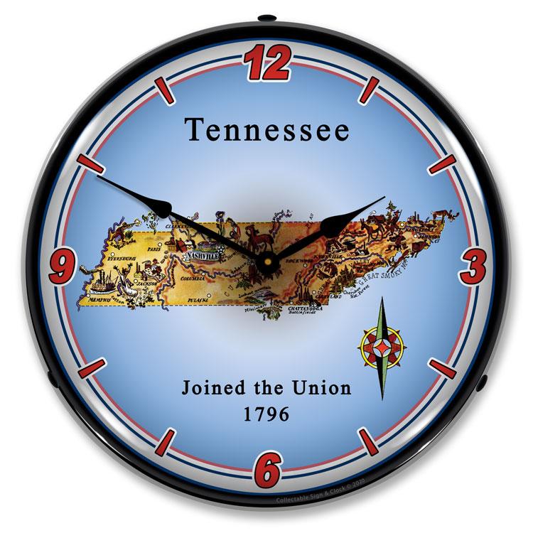 State of Tennessee LED Clock-LED Clocks-Grease Monkey Garage