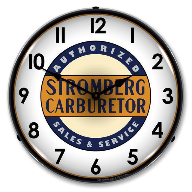 Stromberg Carburetor Service Backlit LED Clock-LED Clocks-Grease Monkey Garage