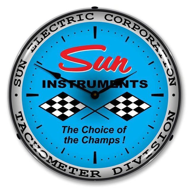 Sun Tachometer Blue Backlit LED Clock-LED Clocks-Grease Monkey Garage