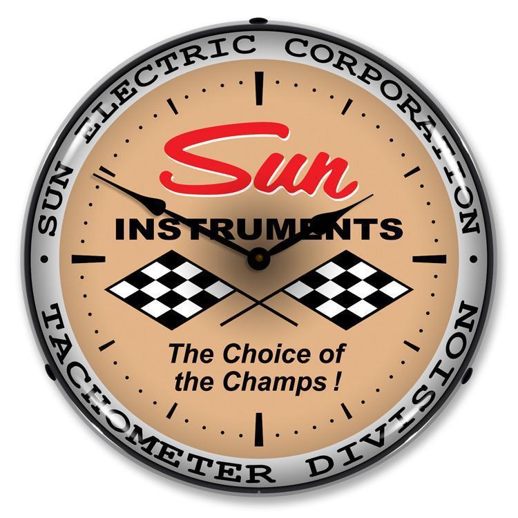 Sun Tachometer Tan Backlit LED Clock-LED Clocks-Grease Monkey Garage