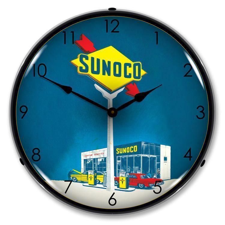 Sunoco Gas Backlit LED Clock-LED Clocks-Grease Monkey Garage