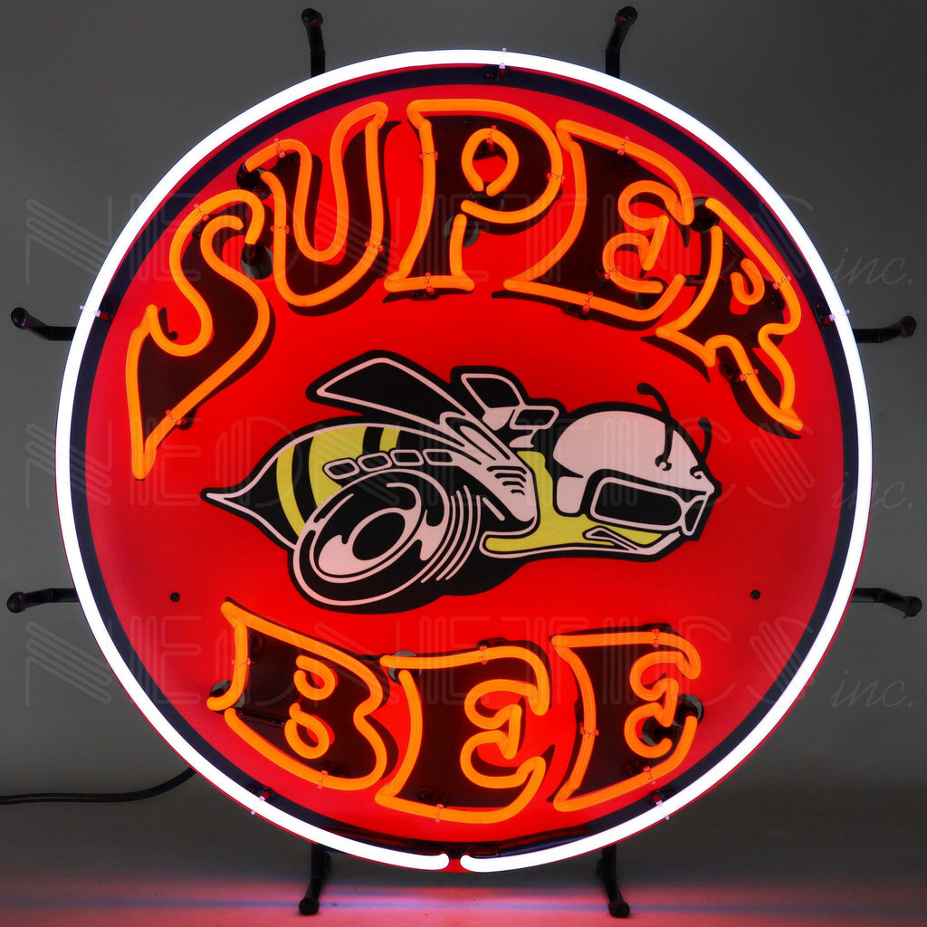 Super Bee Neon Sign with Backing-Neon Signs-Grease Monkey Garage