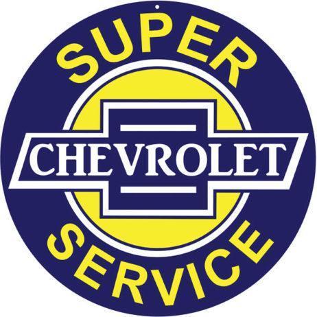 Super Chevrolet Service Metal Sign-Metal Signs-Grease Monkey Garage