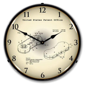 Super Nintendo Controller 1991 Patent Backlit LED Clock-LED Clocks-Grease Monkey Garage
