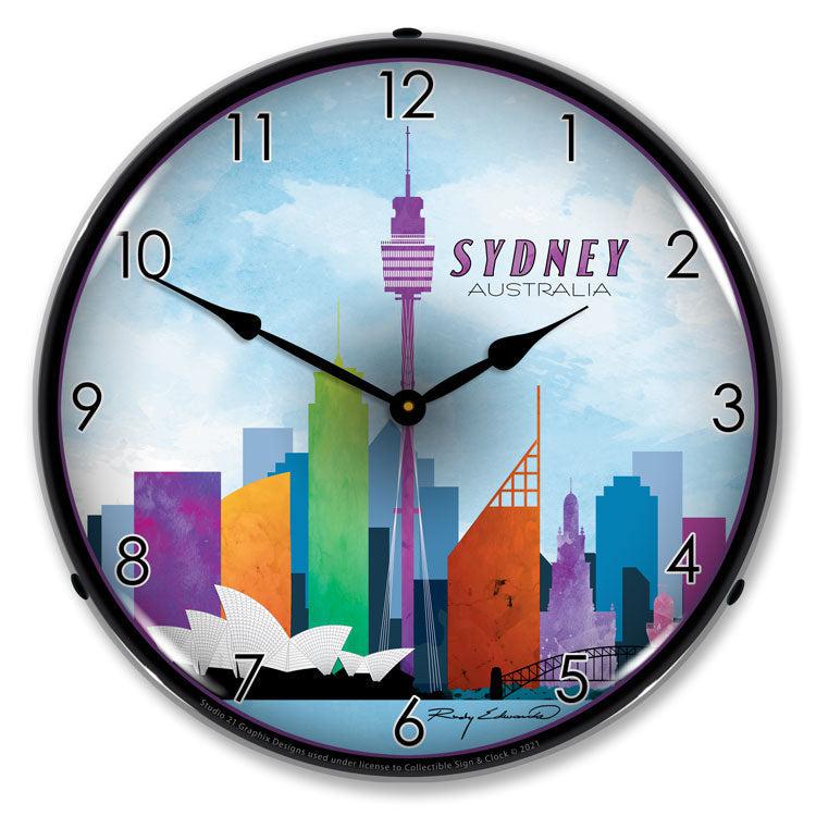 Sydney Skyline LED Clock-LED Clocks-Grease Monkey Garage