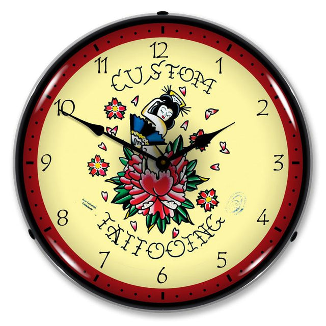 Tattoo Rose LED Clock-LED Clocks-Grease Monkey Garage