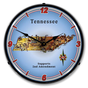 Tennessee Supports the 2nd Amendment LED Clock-LED Clocks-Grease Monkey Garage