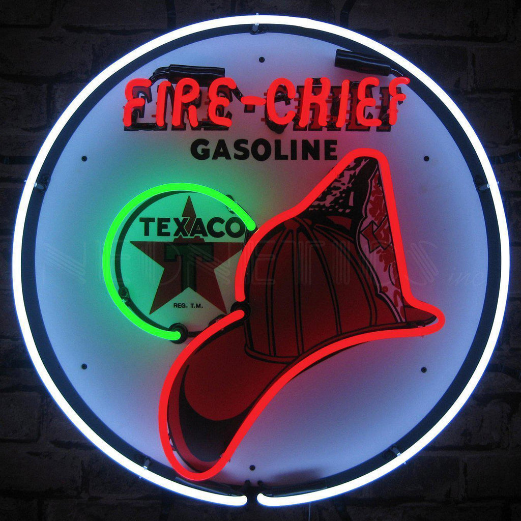 Texaco Fire Chief Neon Sign-Neon Signs-Grease Monkey Garage