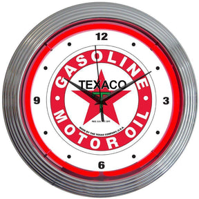 Texaco Gasoline Neon Clock-Clocks-Grease Monkey Garage
