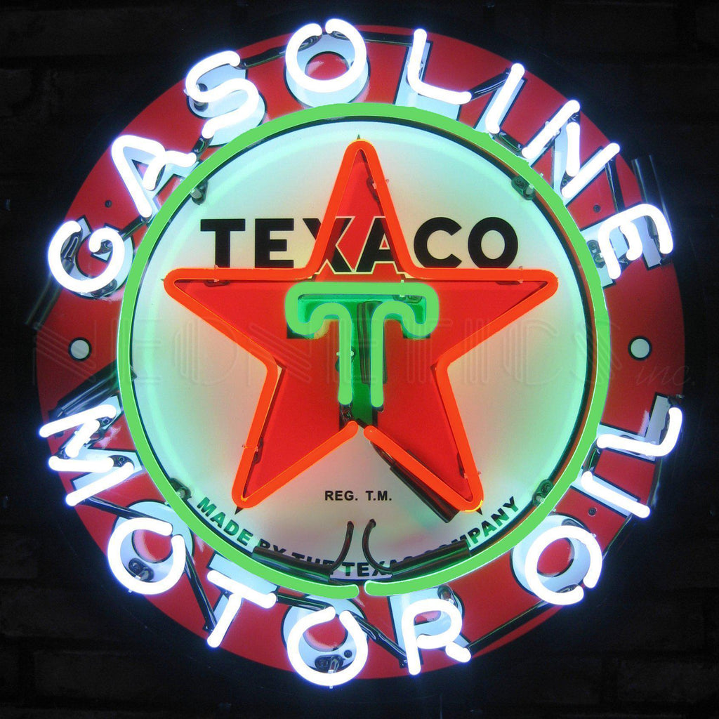 Texaco Gasoline and Motor Oil Neon Sign-Neon Signs-Grease Monkey Garage