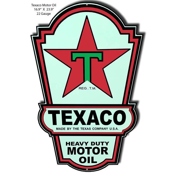 Texaco Heavy Duty Motor Oil Metal Sign-Metal Signs-Grease Monkey Garage