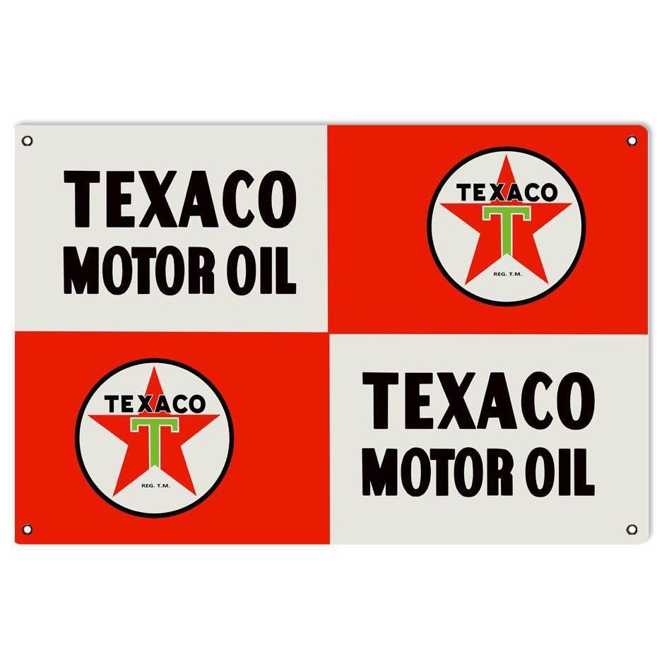 Texaco Motor Oil Metal Sign-Metal Signs-Grease Monkey Garage
