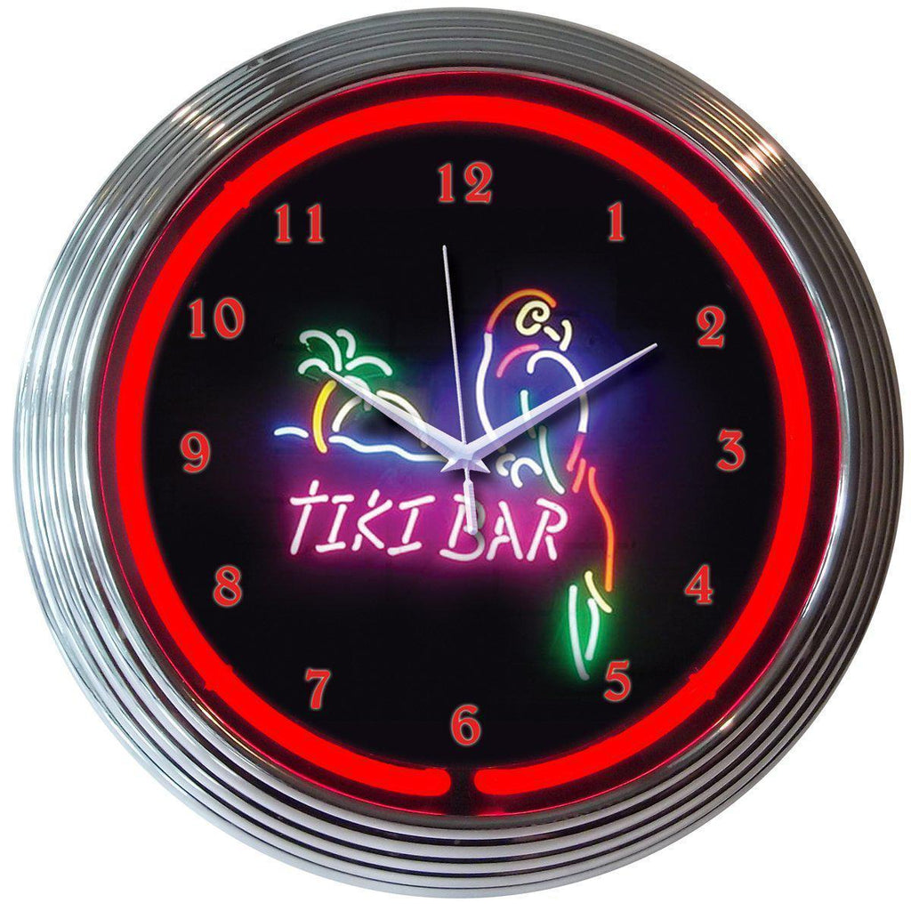 Tiki Bar Neon Clock-Clocks-Grease Monkey Garage