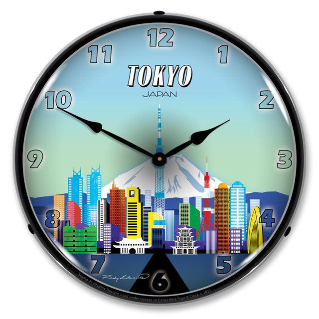 Tokyo Japan Skyline LED Clock-LED Clocks-Grease Monkey Garage