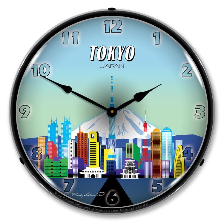Tokyo Japan Skyline LED Clock-LED Clocks-Grease Monkey Garage