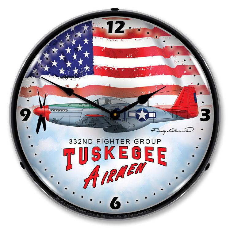 Tuskegee Airman LED Clock-LED Clocks-Grease Monkey Garage