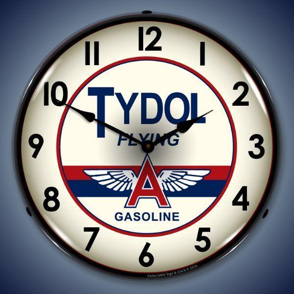 Tydol Flying A Gasoline Backlit LED Clock-LED Clocks-Grease Monkey Garage