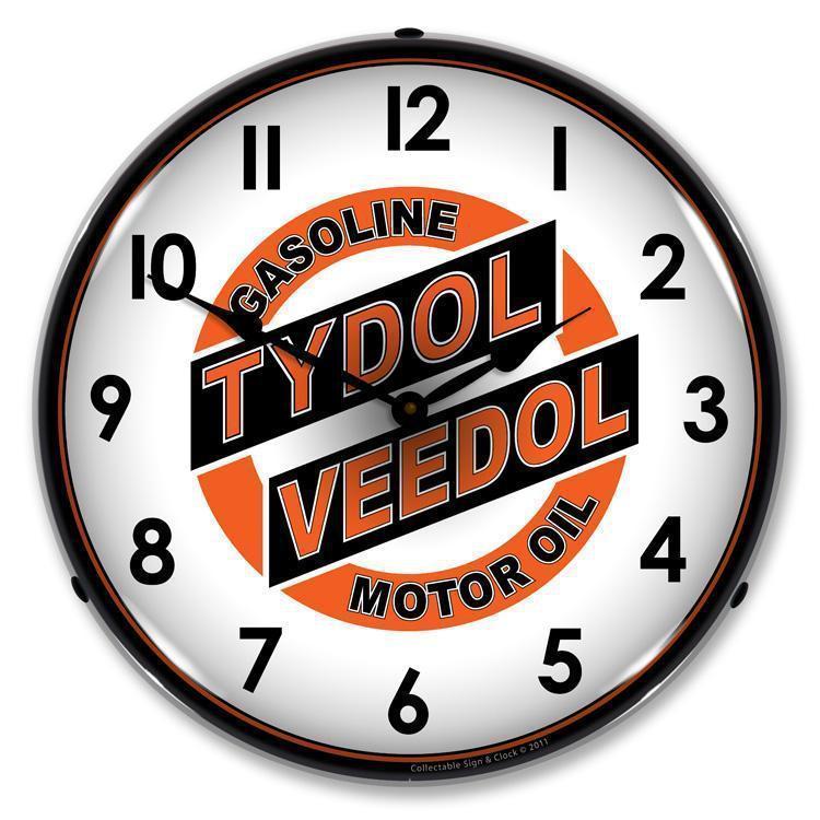 Tydol Veedol Backlit LED Clock-LED Clocks-Grease Monkey Garage
