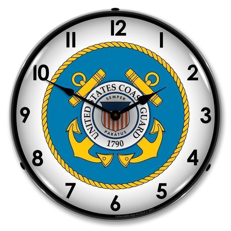 US Coast Guard Seal Backlit LED Clock-LED Clocks-Grease Monkey Garage